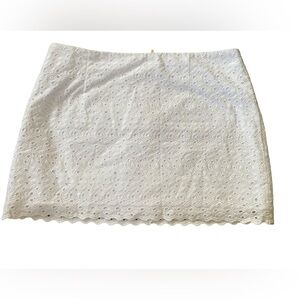 Lilly Pulitzer Resort White Preppy Southern Coastal Eyelet Tate Mini Skirt